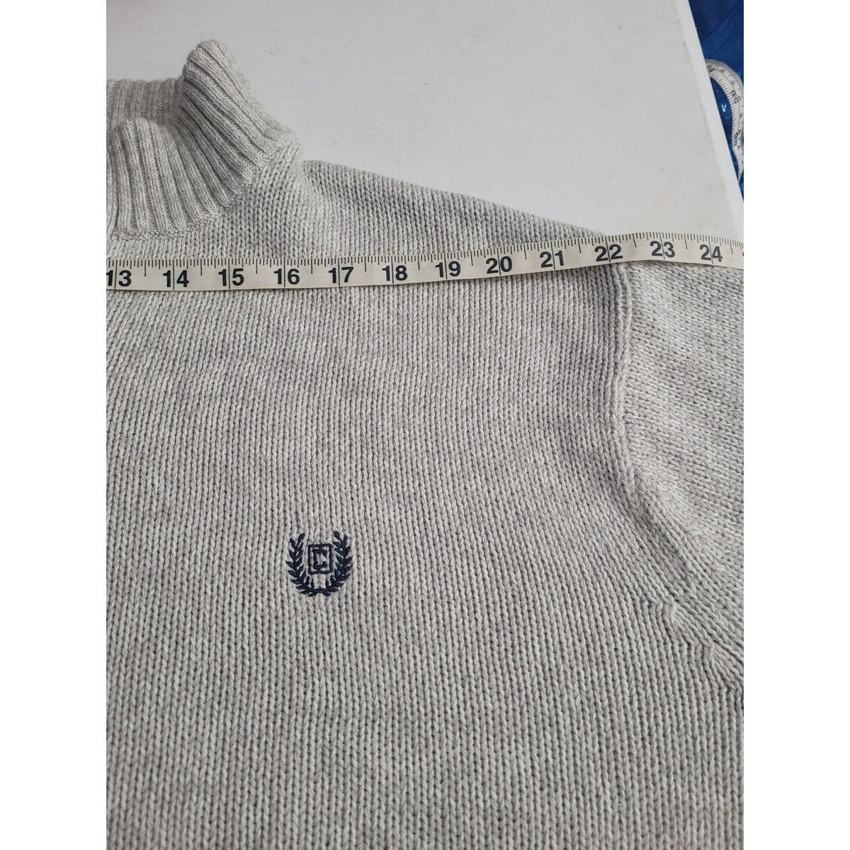 Vtg Chaps Ralph Lauren Henley Sweater Elbow Patches
