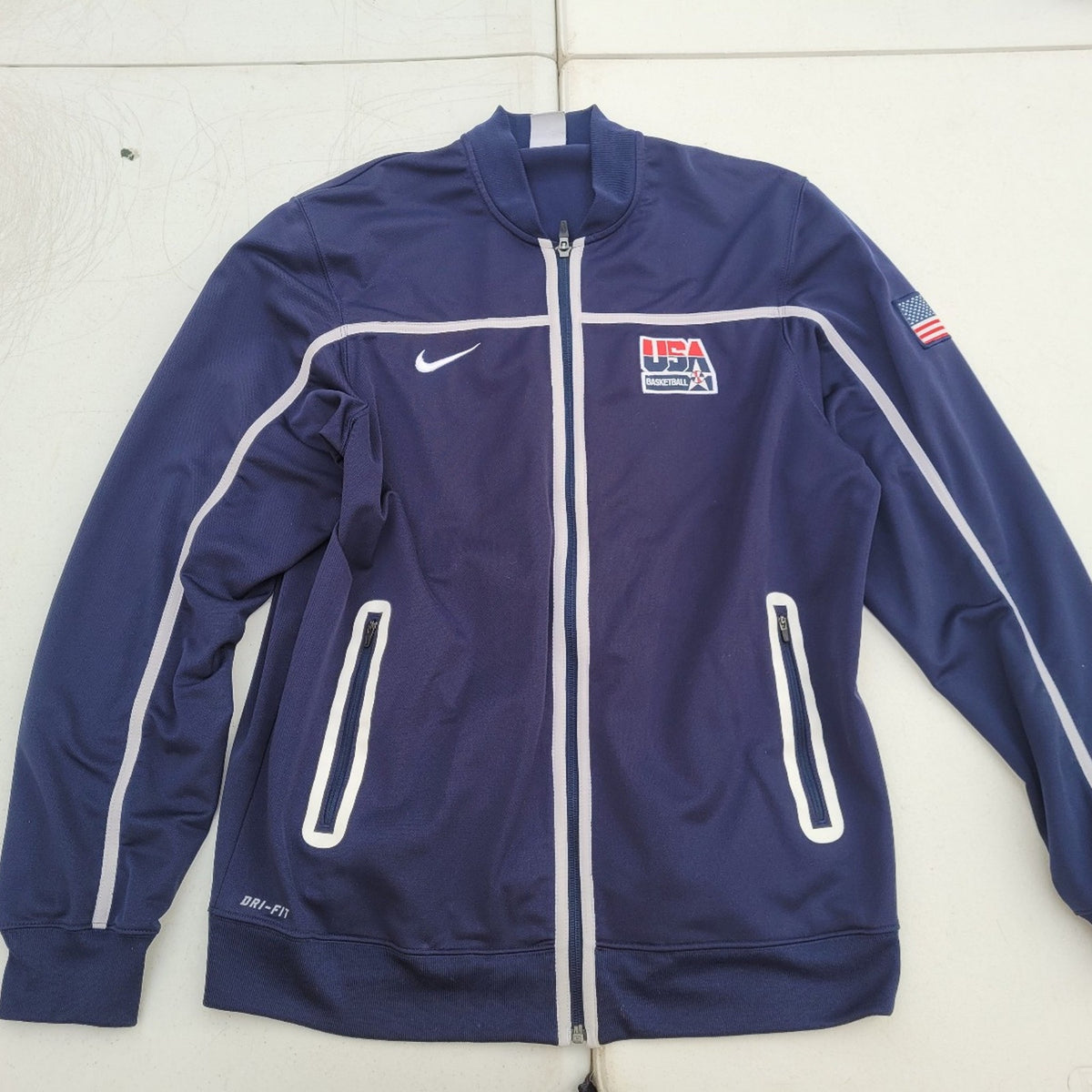 Nike Dream Team USA Basketball National Team Jacket Mens Large Dri-Fit Blue