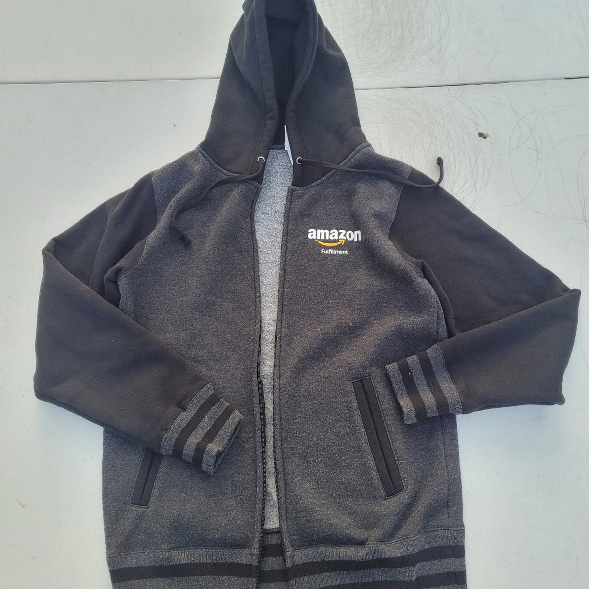 Amazon Fulfillment Employee Full zip Hoodie Smile logo