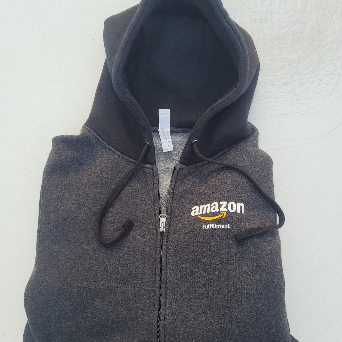 Amazon Fulfillment Employee Full zip Hoodie Smile logo