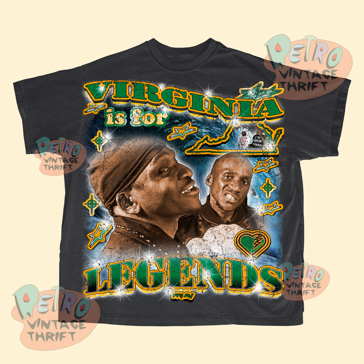 Clipse graphic tee Norfolk featuring Virginia is for Legends design with vibrant green and yellow text