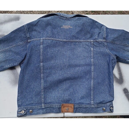Vintage Rocawear Denim Trucker Jacket 90s Leather Patch