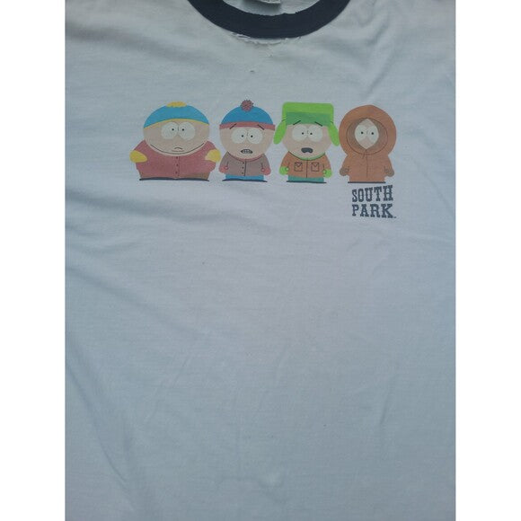Vtg Southpark Comedy Central ringer tee shirt y2k cartoon Kenny Cartman