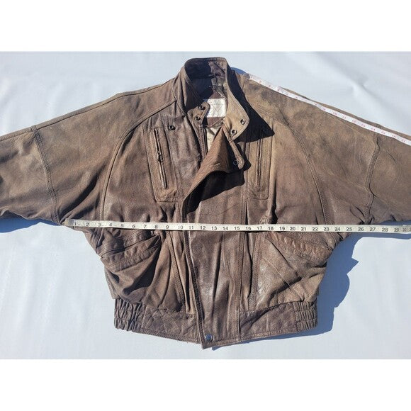 Vintage Nordstrom Brown Leather Bomber Jacket
