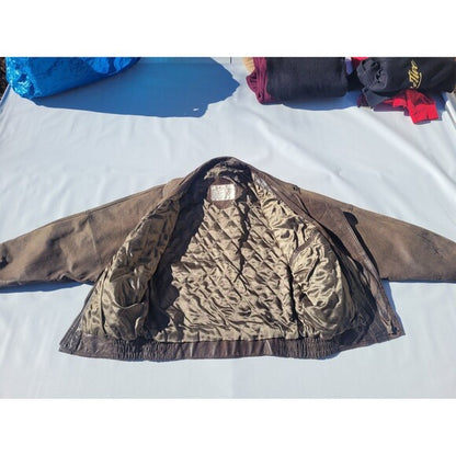 Vintage Nordstrom Brown Leather Bomber Jacket