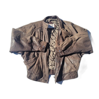 Vintage Nordstrom Brown Leather Bomber Jacket
