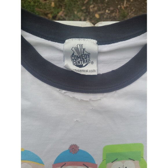 Vtg Southpark Comedy Central ringer tee shirt y2k cartoon Kenny Cartman