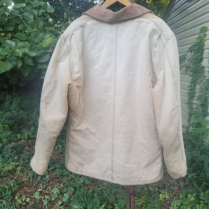 Vtg Carhartt Artic Quilt lined Canvas Jacket w/ Corduroy Collar