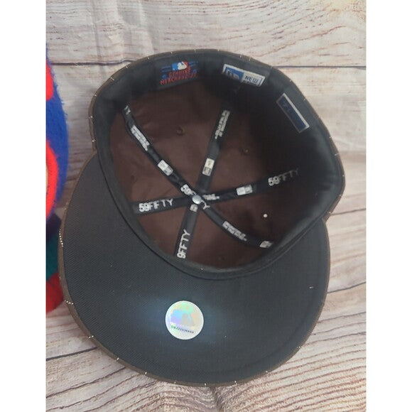 Vintage New Era New York Yankees Wool AOP  Patches Fitted Hat 7 1/4