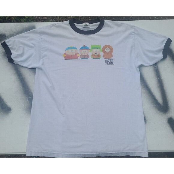 Vtg Southpark Comedy Central ringer tee shirt y2k cartoon Kenny Cartman