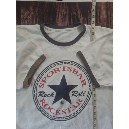 Vintage Sportsbar Rockstar Rock and Roll Ringer tee single stitch