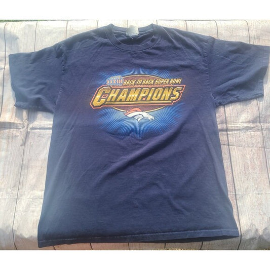 Vtg Denver Broncos Back to Back Champion Superbowl XXXIII  tee