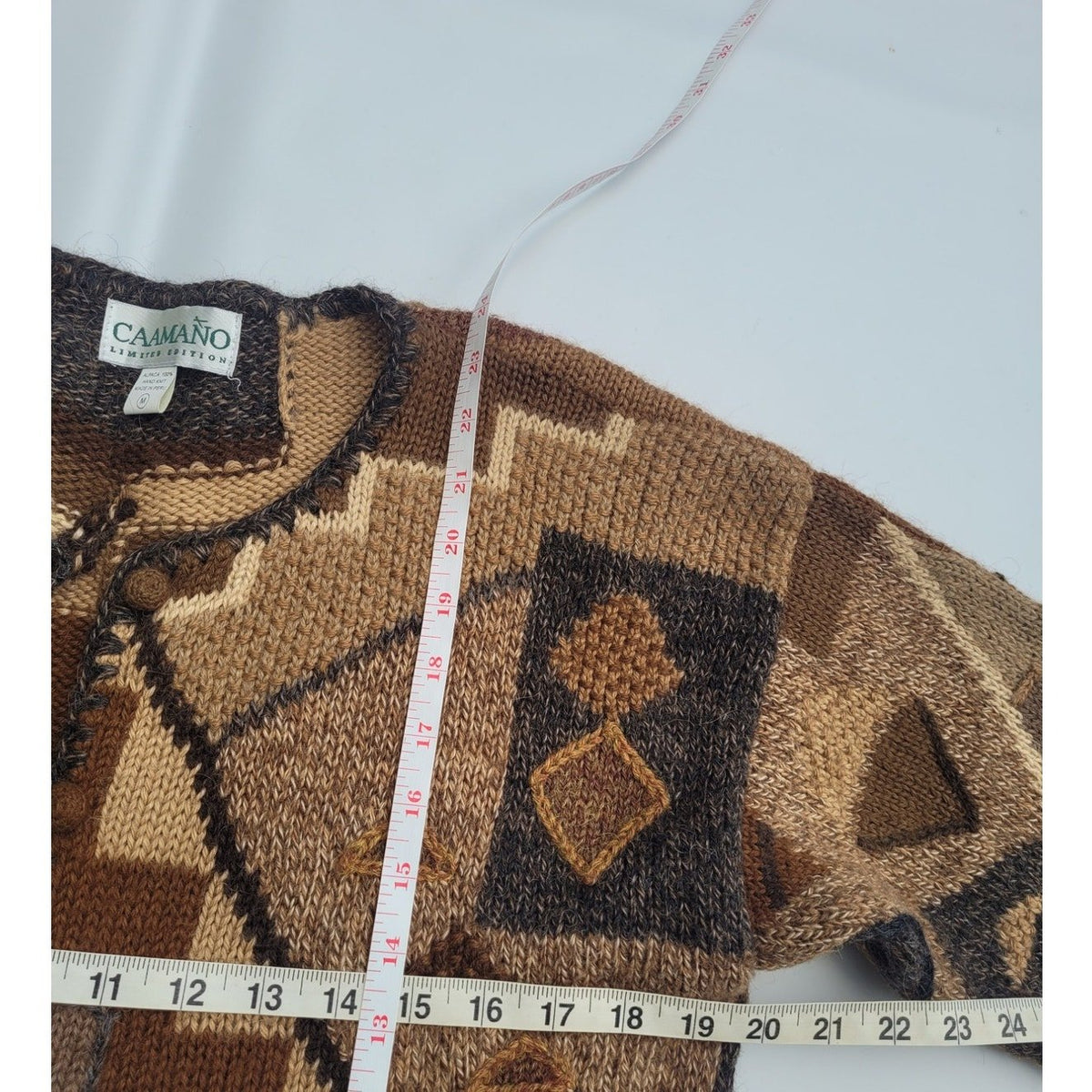 Vtg Alpaca Wool  Hand Knit Cardigan by Caamano Limited Edition