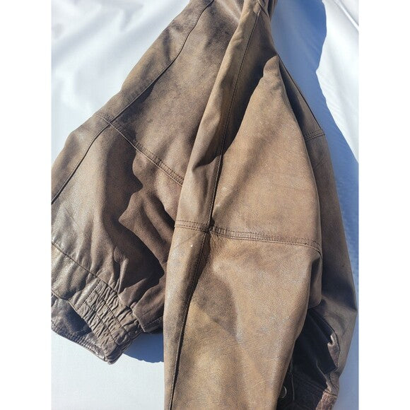 Vintage Nordstrom Brown Leather Bomber Jacket