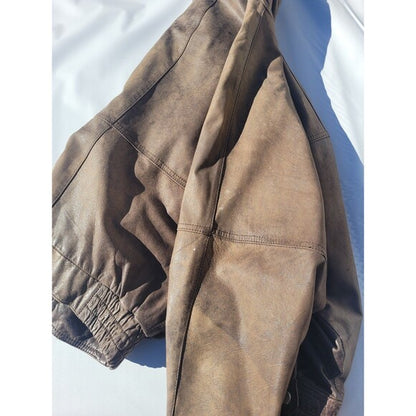 Vintage Nordstrom Brown Leather Bomber Jacket