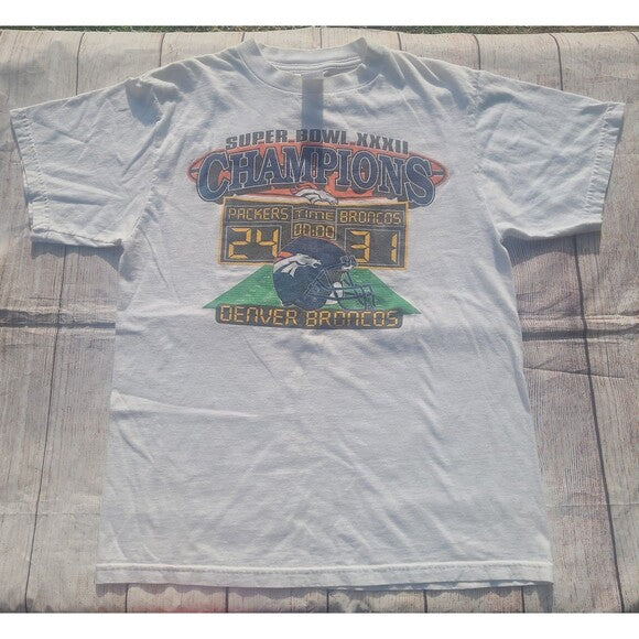 Vintage Denver Broncos Superbowl XXXII Logo 7 tee shirt