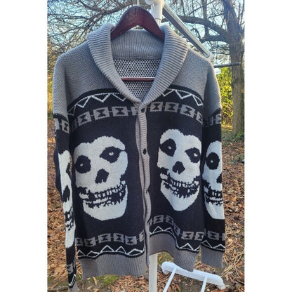 Misfits Cardigan Sweater Button up Acrylic Knit
