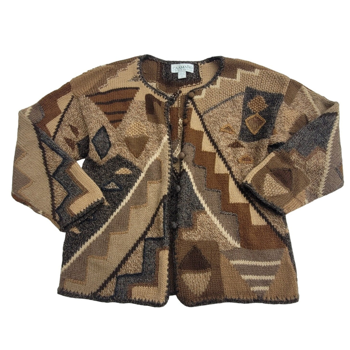 Vtg Alpaca Wool  Hand Knit Cardigan by Caamano Limited Edition