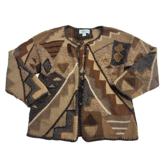 Vtg Alpaca Wool  Hand Knit Cardigan by Caamano Limited Edition