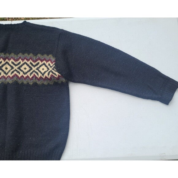 Vtg J Crew Handknit Wool Sweater