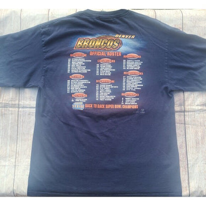 Vtg Denver Broncos Back to Back Champion Superbowl XXXIII  tee