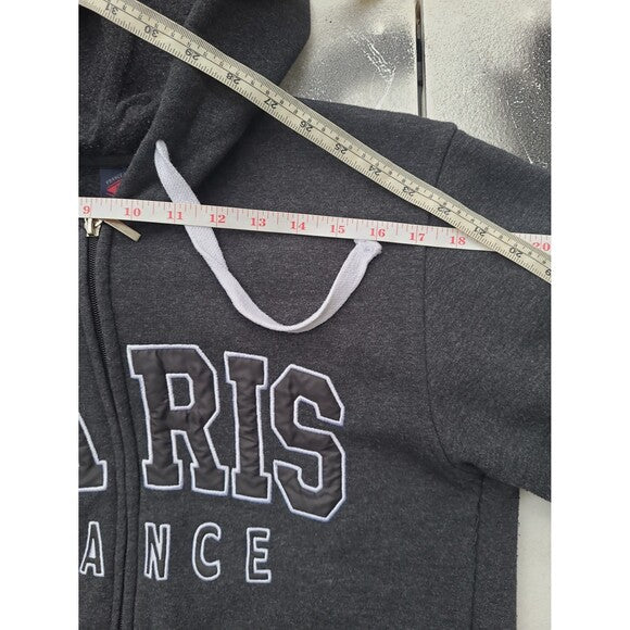 Vtg Y2k Paris France Zip Hoodie Sweatshirt Travel