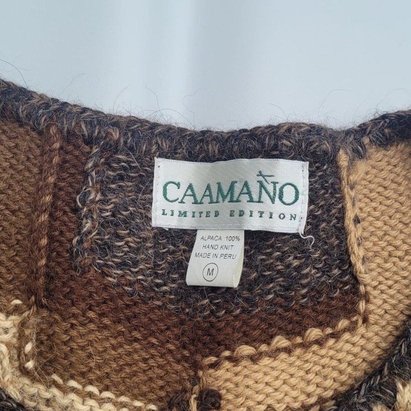 Vtg Alpaca Wool  Hand Knit Cardigan by Caamano Limited Edition