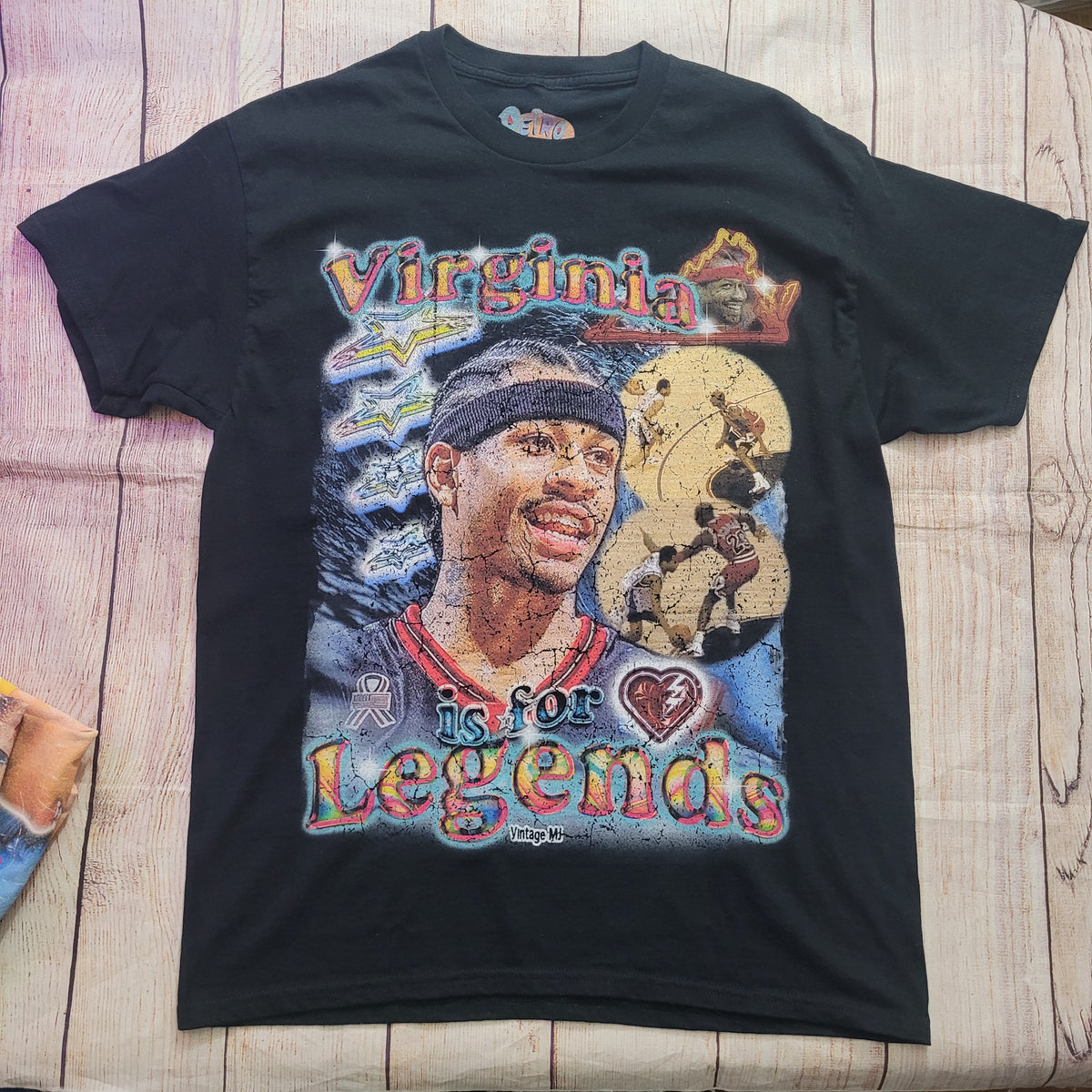 Black Virginia is for Legends A.I. shirt The Answer with basketball legend graphic and colorful text design