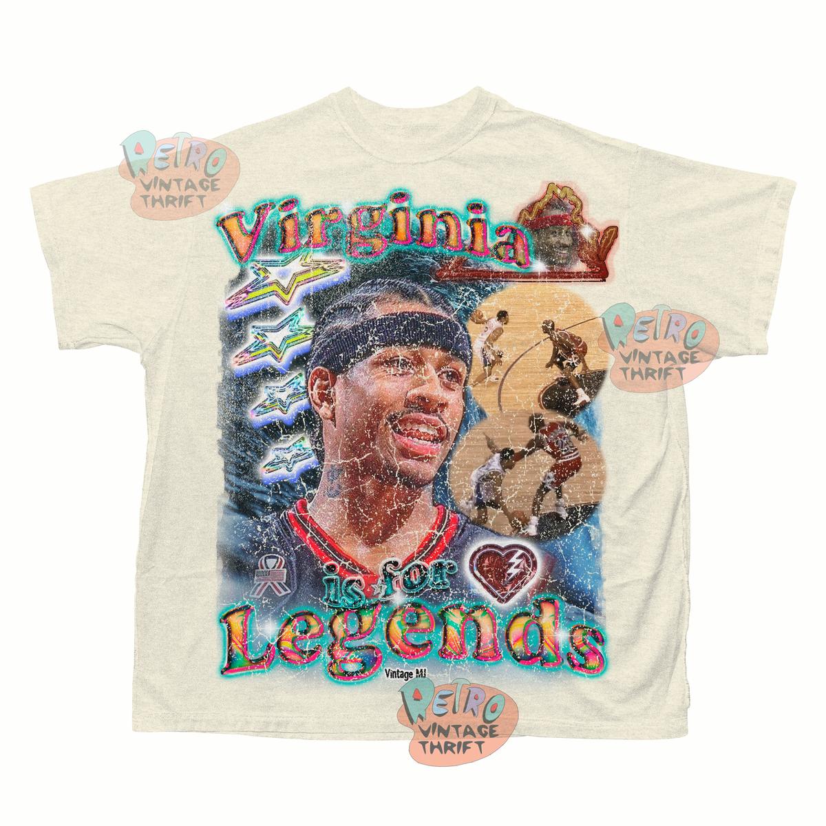 Virginia is for Legends A.I. shirt The Answer vintage basketball t-shirt with colorful graphic print