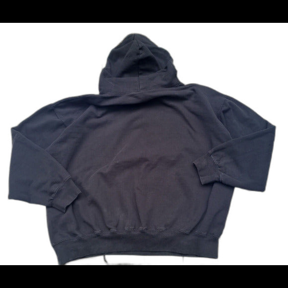 RetroVintage Thrift Y2K Slipknot Graphic Hoodie in black shown from the back with hood and long sleeves
