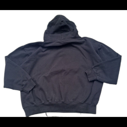 RetroVintage Thrift Y2K Slipknot Graphic Hoodie in black shown from the back with hood and long sleeves