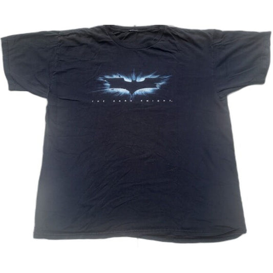 Vintage Batman Dark Knight Shirt Heath Ledger black graphic tee with bat symbol from RetroVintage Thrift