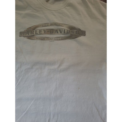 Vintage Harley Davidson NYC shirt New York white crew neck T-shirt with faded logo print