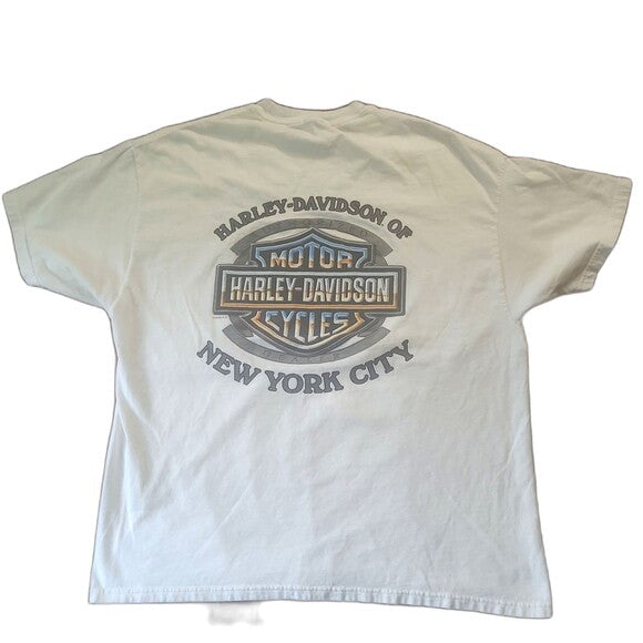 Vintage Harley Davidson NYC shirt New York white cotton t-shirt with logo on back