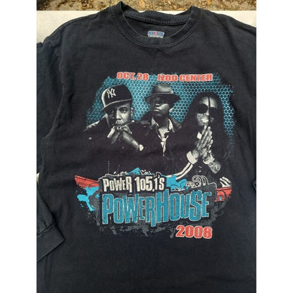 Vintage Jay Z Lil Wayne Powerhouse concert tee shirt with 2008 Power 105.1 design