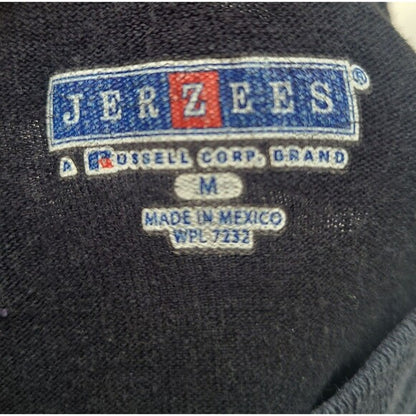 Close-up of Jerzees brand label on a Vintage Jay Z Lil Wayne Powerhouse concert tee shirt size medium