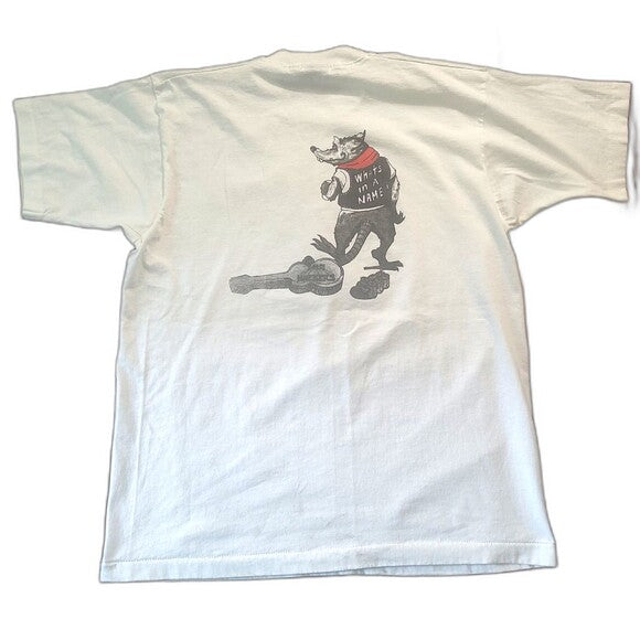 Vintage The Hackers single stitch Screen Stars band tee with graphic of a wolf and guitar on the back